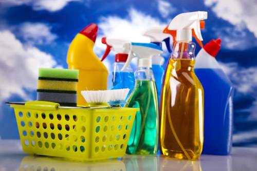 Carpet cleaner preparing equipment in a Marylebone property