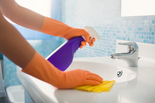 Cleaning supplies prepared for a central London office in Marylebone
