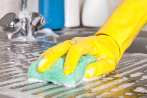 Local cleaning team removing builder dust in Marylebone