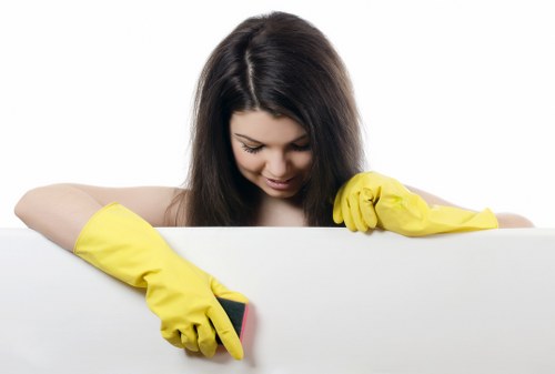 Professional cleaners maintaining desks and shared spaces in Marylebone