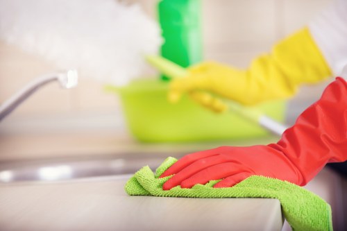Local commercial cleaning in a Marylebone office corridor